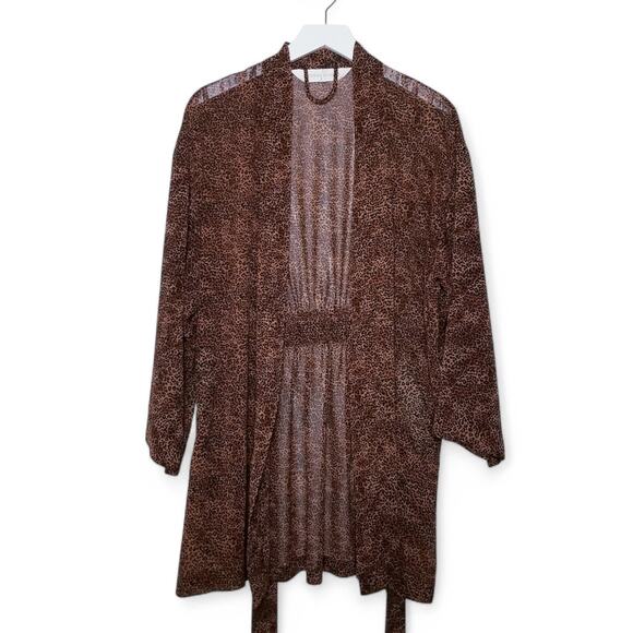Victoria's Secret Leopard Animal Print Sheer Chiffon Robe - Size - Picture 2 of 10